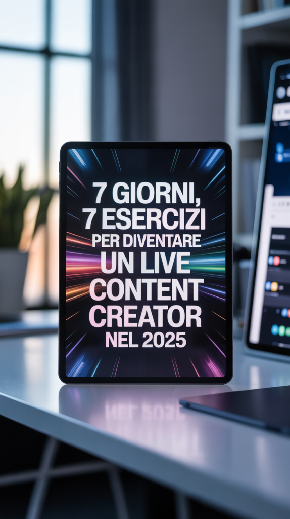 7 giorni sette esercizi per diventare un live content creator
