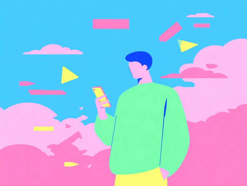 un ragazzo registra un video con lo smartphone